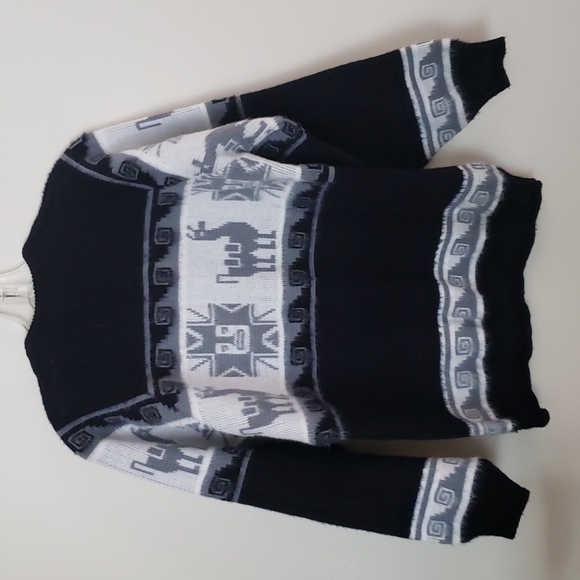 Tejidos Ruminahui Alpaca Wool blend, Sun Lama spirl crewneck sweater. - Picture 5 of 5